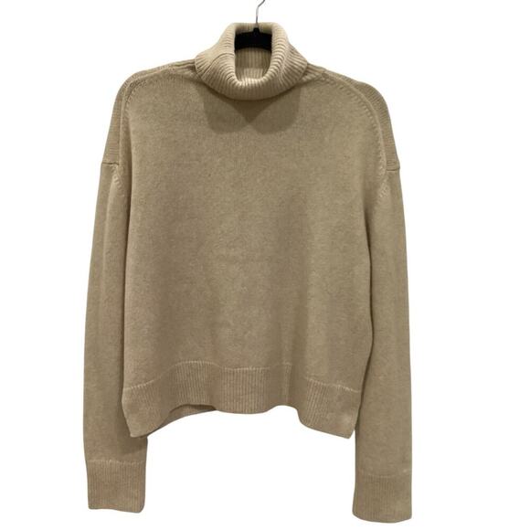 Jenni Kayne Atlas Turtleneck Sweater Merino Wool In Wheat Beige Size Small - Picture 10 of 13